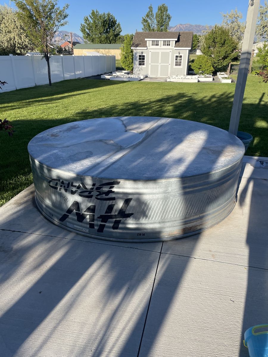 Galvanized Stock Tank Pool + Intex Filter Pump