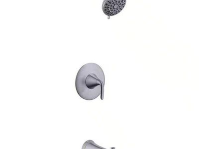 Glacier Bay Single-Handle Tub & Shower Faucet Set with IntegralStop Valve, Brushed Nickel