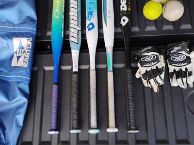 Softball Gear Bundle: Easton, Demarini Bats, Bag & Gloves