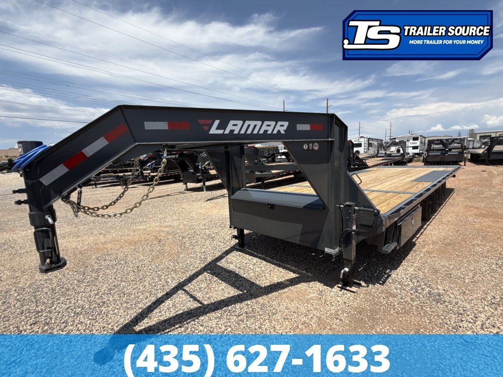 8.5x26 Lamar FA Gooseneck Deckover Tilt Trailer - 21K GVWR -