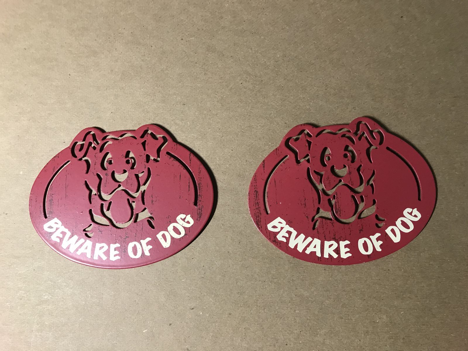 Beware Of Dog 2 Metal Fridge Magnets 3 3/4” x 2 3/4”