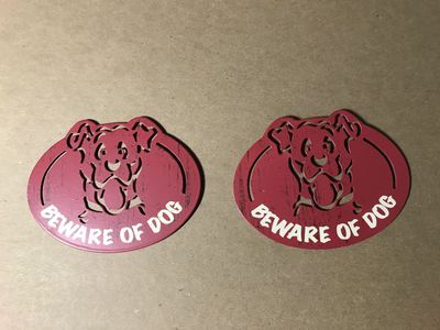 Beware Of Dog 2 Metal Fridge Magnets 3 3/4” x 2 3/4”
