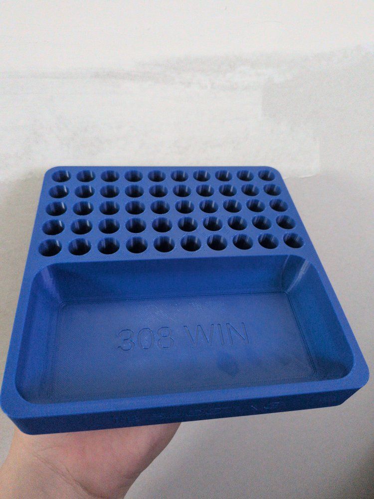 FREE .308 WIN Blue Ammo Loading Tray/Box for Reloading - 50 Round Capacity