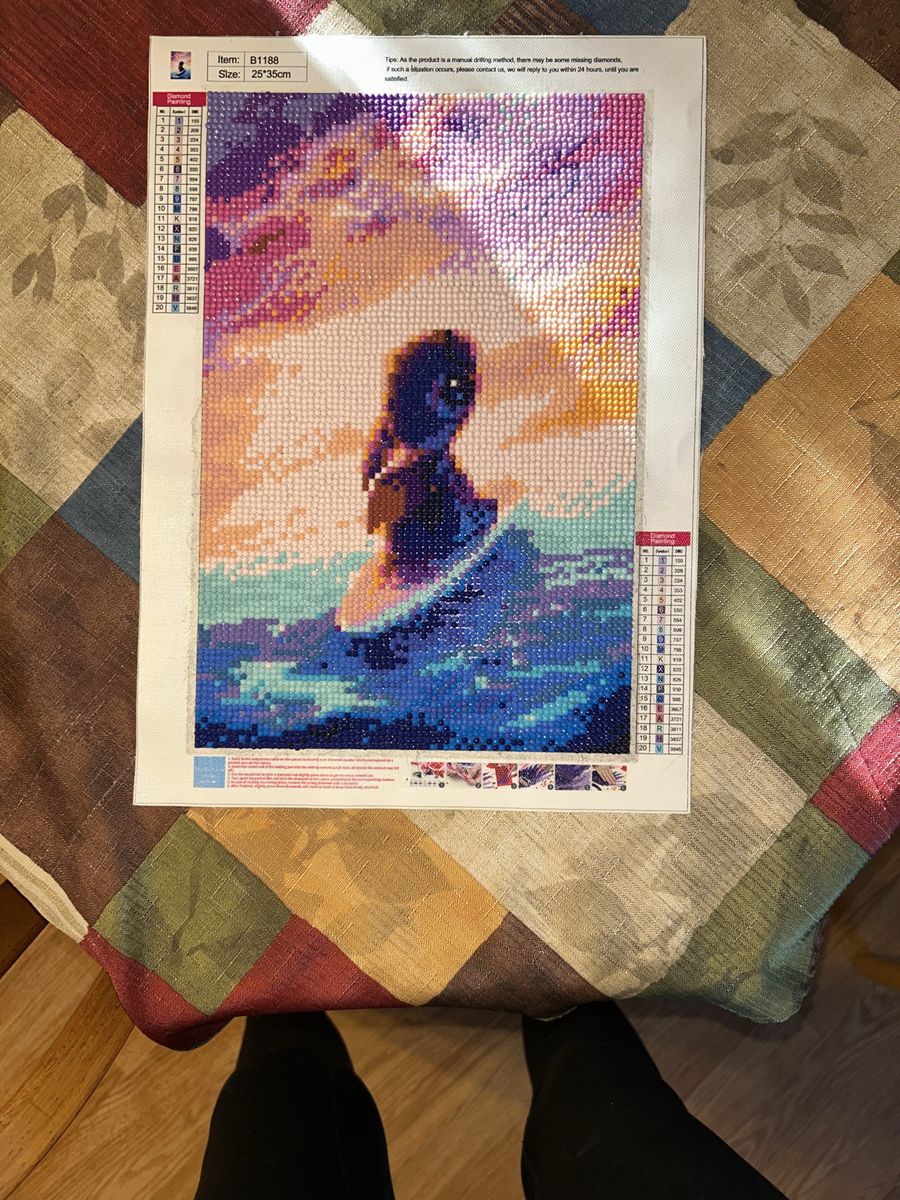 Completed Surfer Girl Diamond Painting 25x35cm Mosaic Art Craft