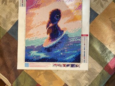 Completed Surfer Girl Diamond Painting 25x35cm Mosaic Art Craft