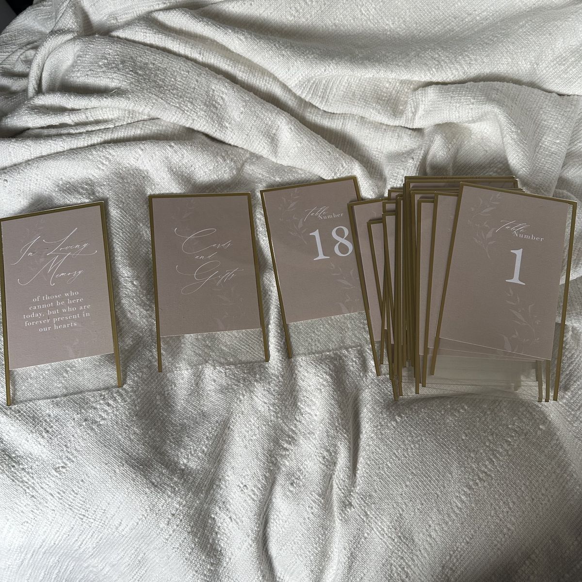 Wedding Table Number Cards & Acrylic Sign Holders