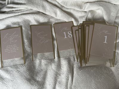 Wedding Table Number Cards & Acrylic Sign Holders