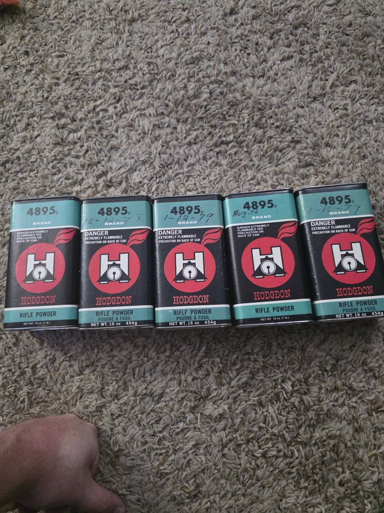 Hodgdon 4895 Rifle Powder - 5x 16oz Cans - Vintage Lot