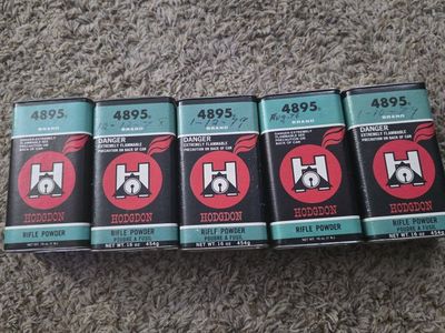 Hodgdon 4895 Rifle Powder - 5x 16oz Cans - Vintage Lot
