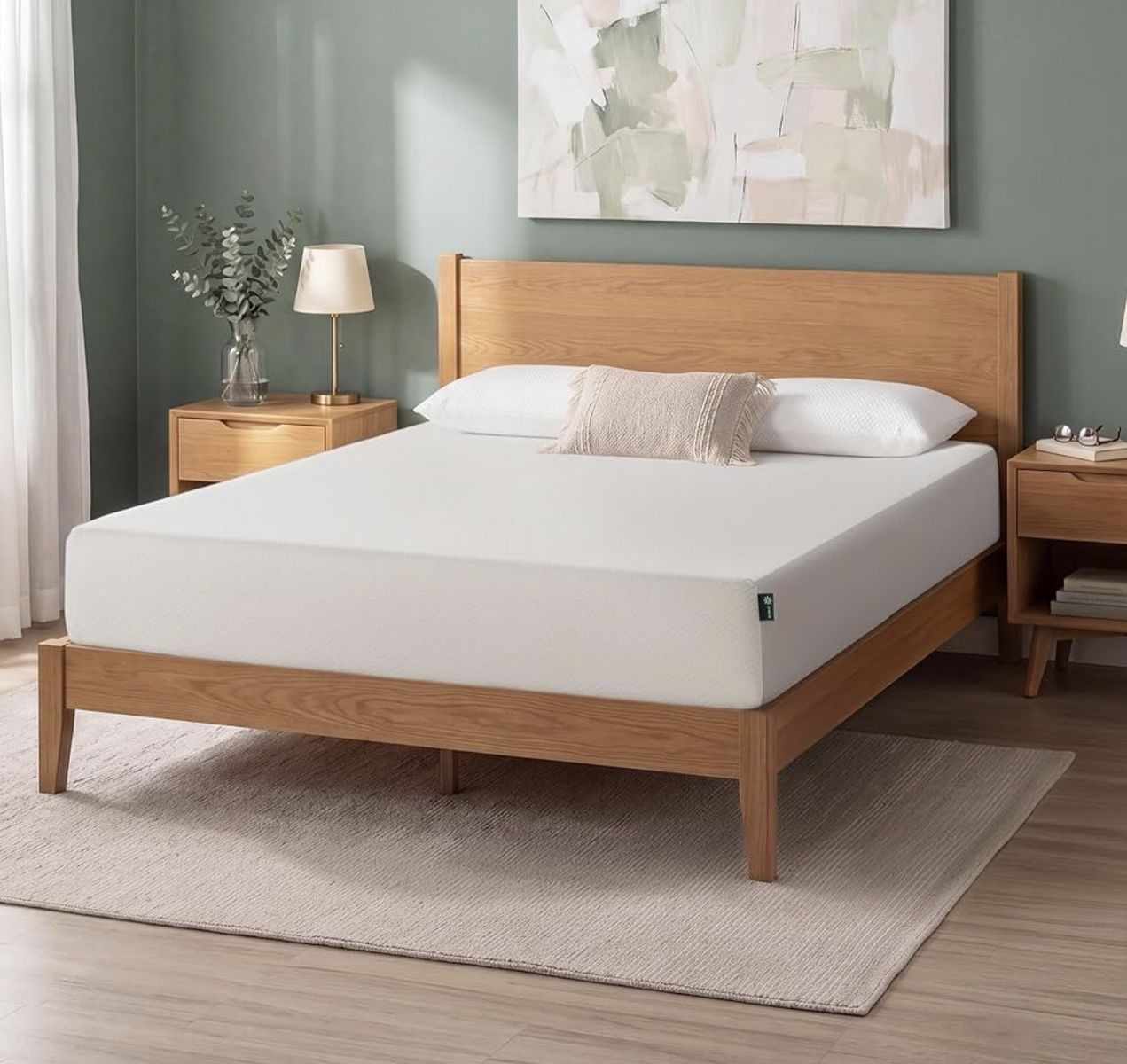 New in box Zinus 12” memory foam green tea mattress