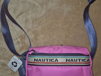 NAUTICA Riptide Logo Camera Crossbody Bag Hot Pink