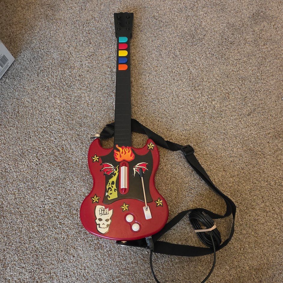 RedOctane Guitar Hero Controller Red SG Wired Guitar for PlayStation 2