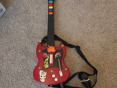 RedOctane Guitar Hero Controller Red SG Wired Guitar for PlayStation 2