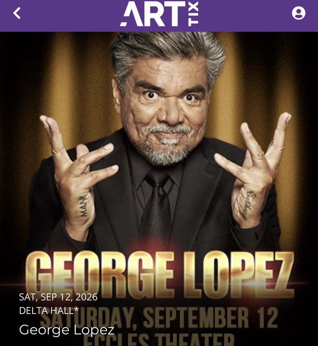 George Lopez at Eccles - FRONT ROW!