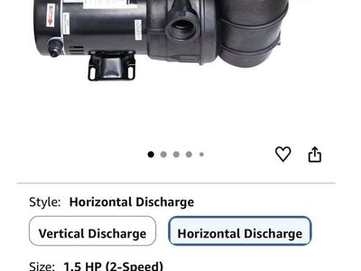 Swimline HYDROTOOLS 71926S 1.5 HP 2-Speed Horizontal Discharge Above-Ground Pool Pump