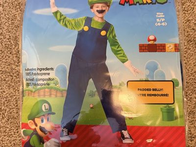 Super Mario Luigi Deluxe Child Costume Size S (4-6)