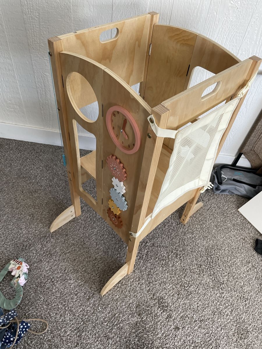 Wooden Kids Learning Tower Montessori Helper Stool w/ Activity Boards