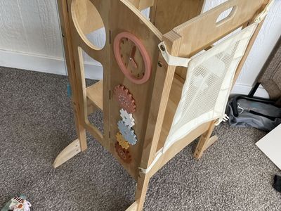 Wooden Kids Learning Tower Montessori Helper Stool w/ Activity Boards
