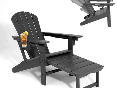 Adirondack Chair With Retractable Ottoman NEW