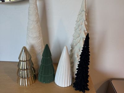 Assorted Decorative Tabletop Christmas Trees Set of 6