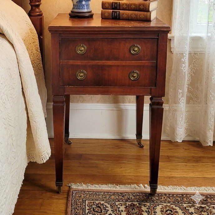 Vintage Side Table on Casters