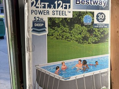 Bestway Power Steel 24' x 12' x 52" Above Ground Rectangular Pool - New In Box