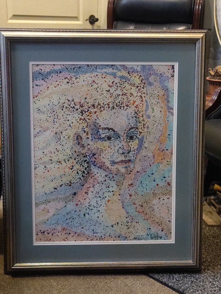 Mid Century Original Watercolor Portrait by Michael J Weber AWS (1967)