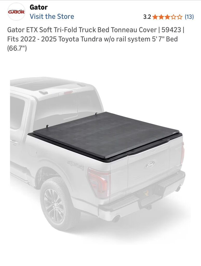 Gator Tri-Fold Tonneau Cover For Truck Bed