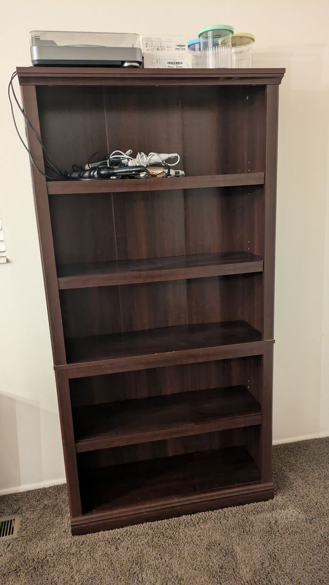 Brown Bookshelf 70"x35"x12" 5-tier