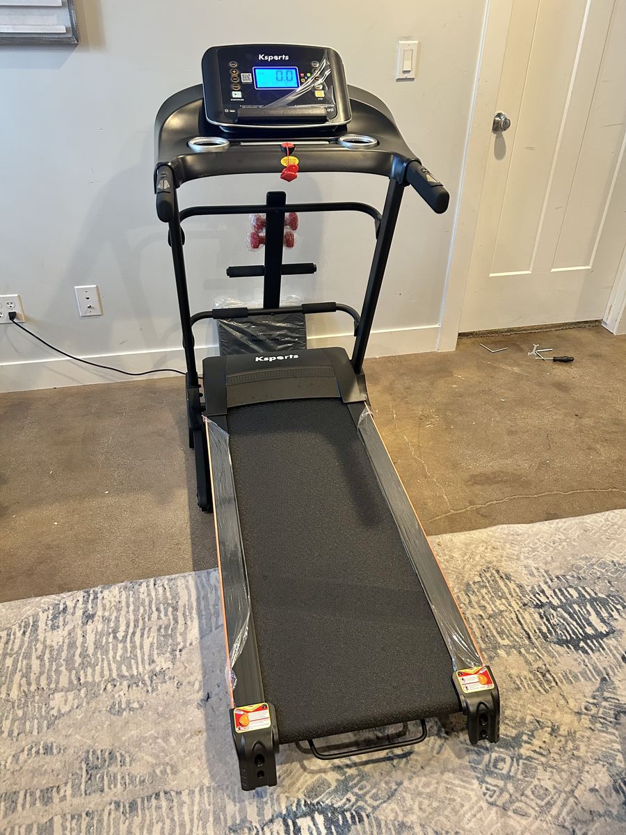New Folding Treadmill 15 Auto Incline Home Gym Bundle 308lb Cap