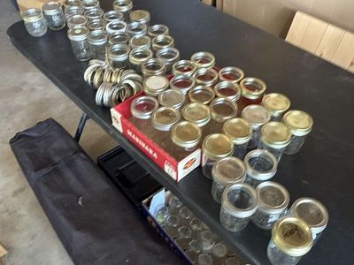 Many, Many 1/2 Pint Canning Jars & Rings