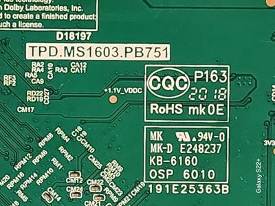 Main Board Power Supply TPD.MS1603.PB751 for Onn 100012589 Element RCA JVC TV
