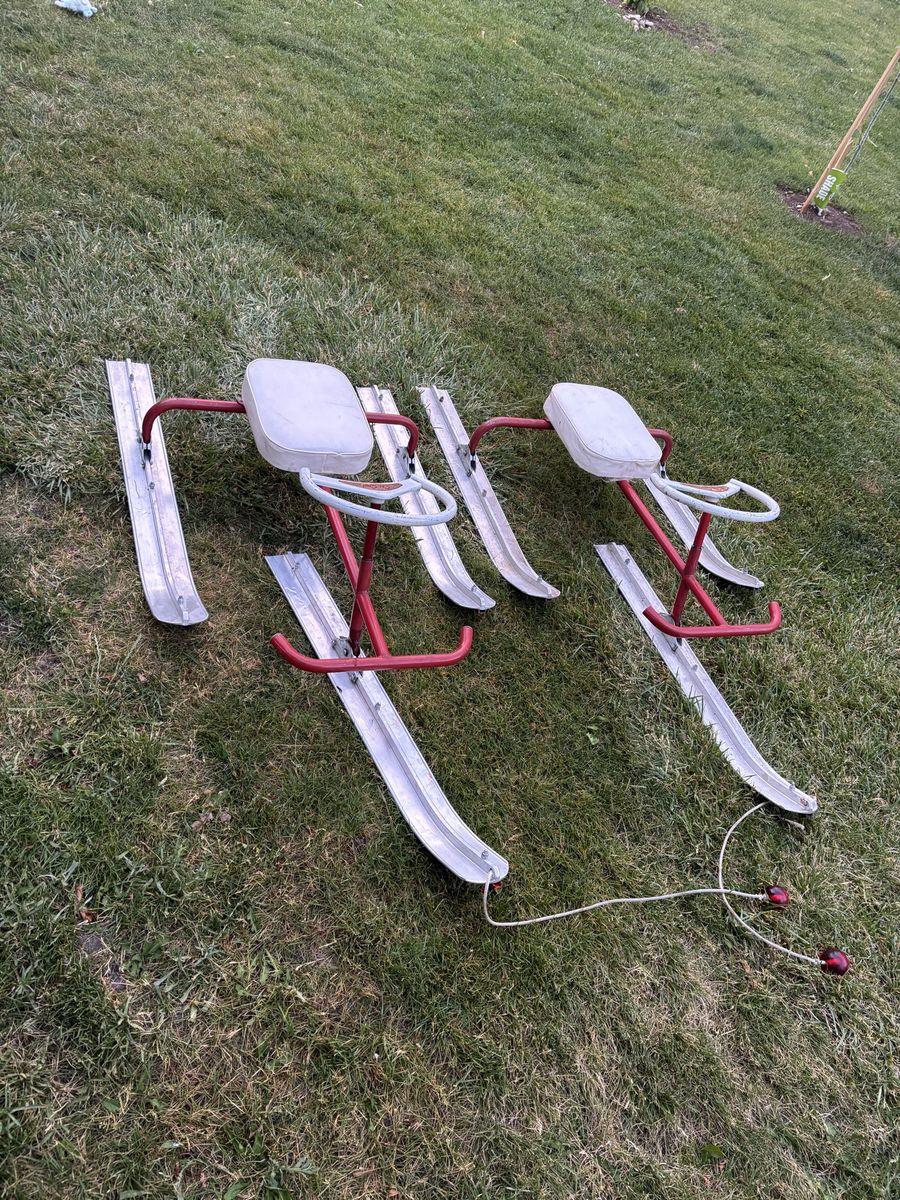 2 Vintage 70's Childs Tri-Ski Sled Lynn's Midwest