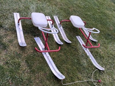 2 Vintage 70's Childs Tri-Ski Sled Lynn's Midwest