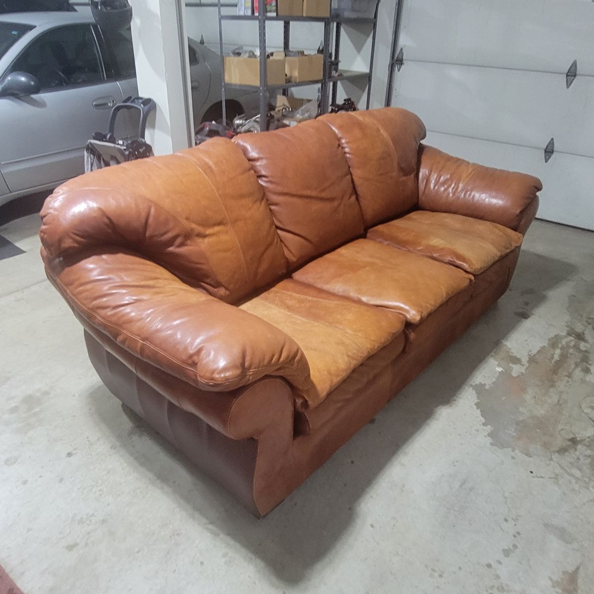 Genuine Leather Couch – Great Condition