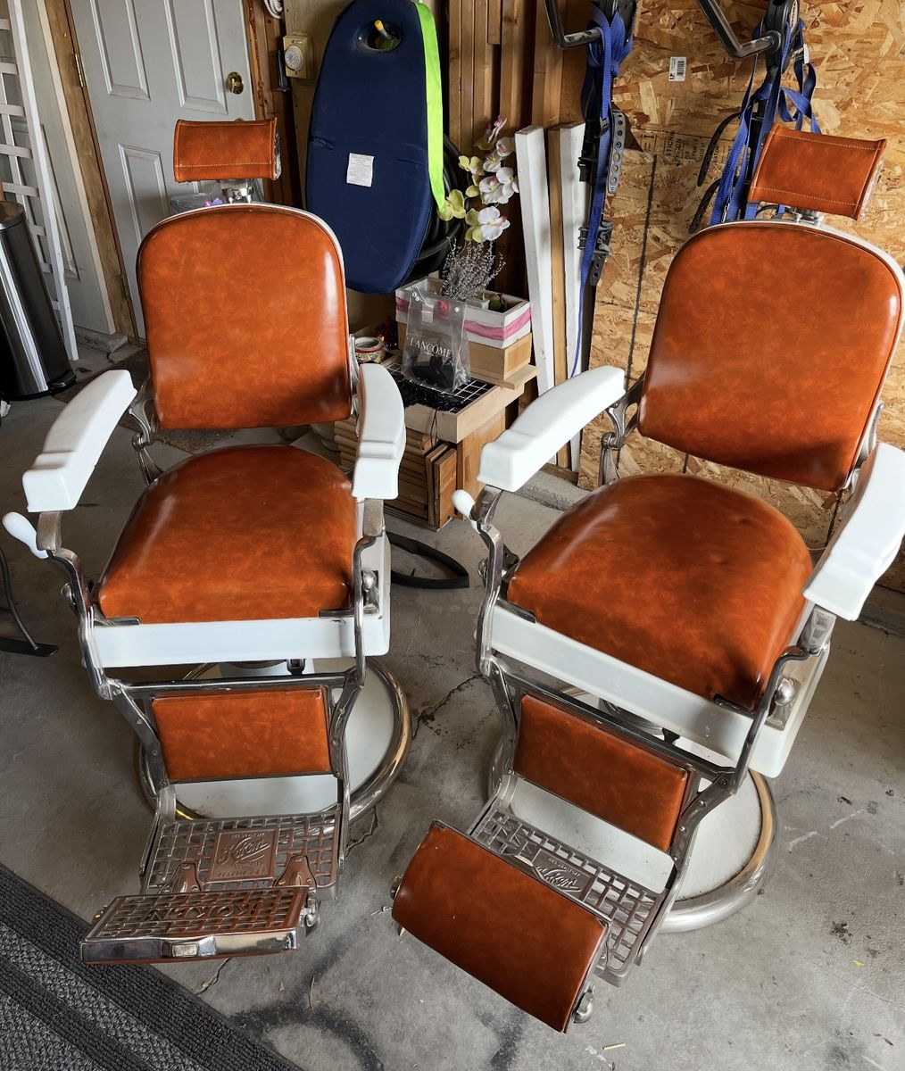 Vintage Koken Barber Chairs Sem-Restored