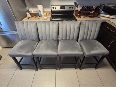 Square Marble Top Dining Table with Dark Wood Legs