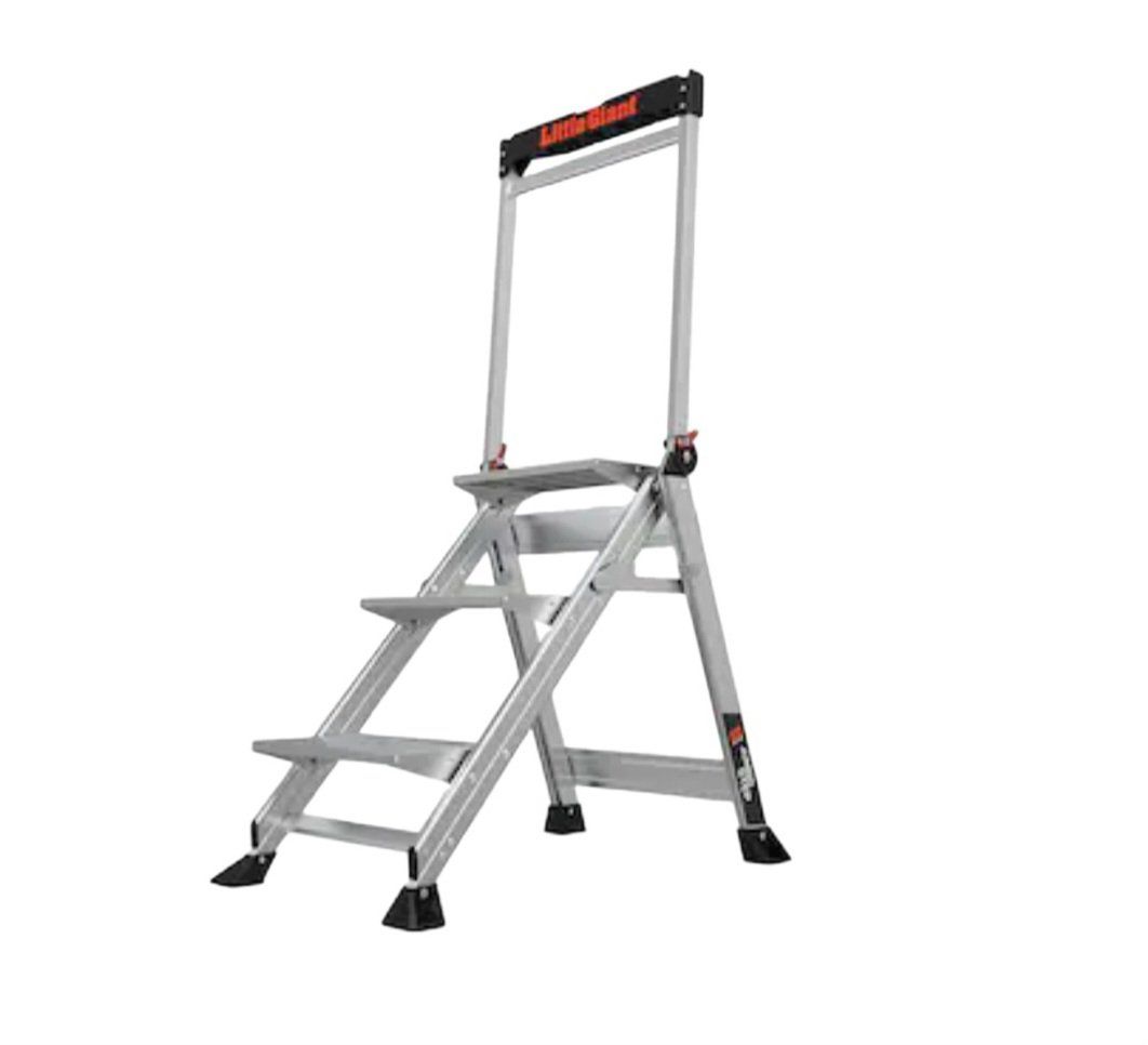 Little Giant Ladders Jumbo Step M3 3 -Step 375.0-lb Capacity Aluminum Foldable Step Stool. Excellent Conditions! Almost New.