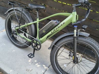 LikeBike Lauder Electric Fat Bike - Green, All-Terrain, with Rear Rack