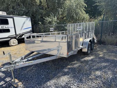 CB Trailers Utility Trailer with Mesh Ramp - Aluminum 14ft 7ft double axel