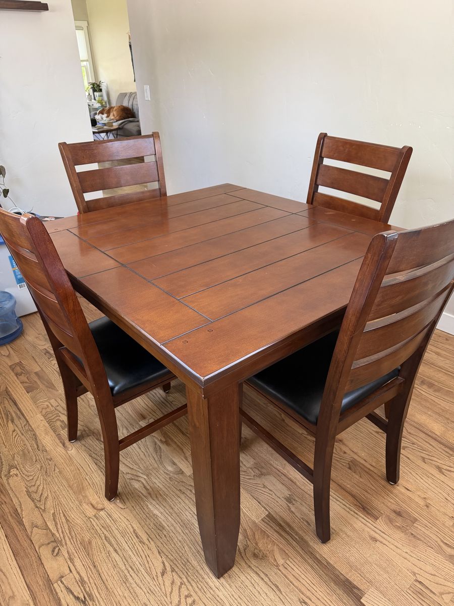 Dark Wood Dining Room Table with Extension
