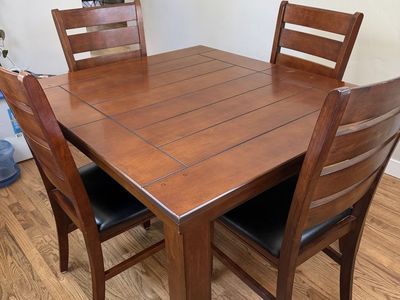 Dark Wood Dining Room Table with Extension