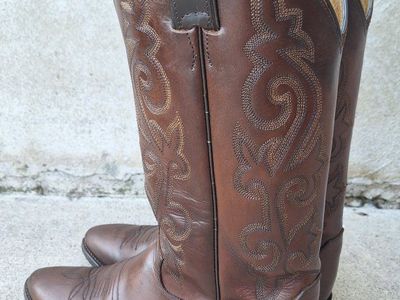 Nice Mens Justin Brown Leather Western Boots 9.5B
