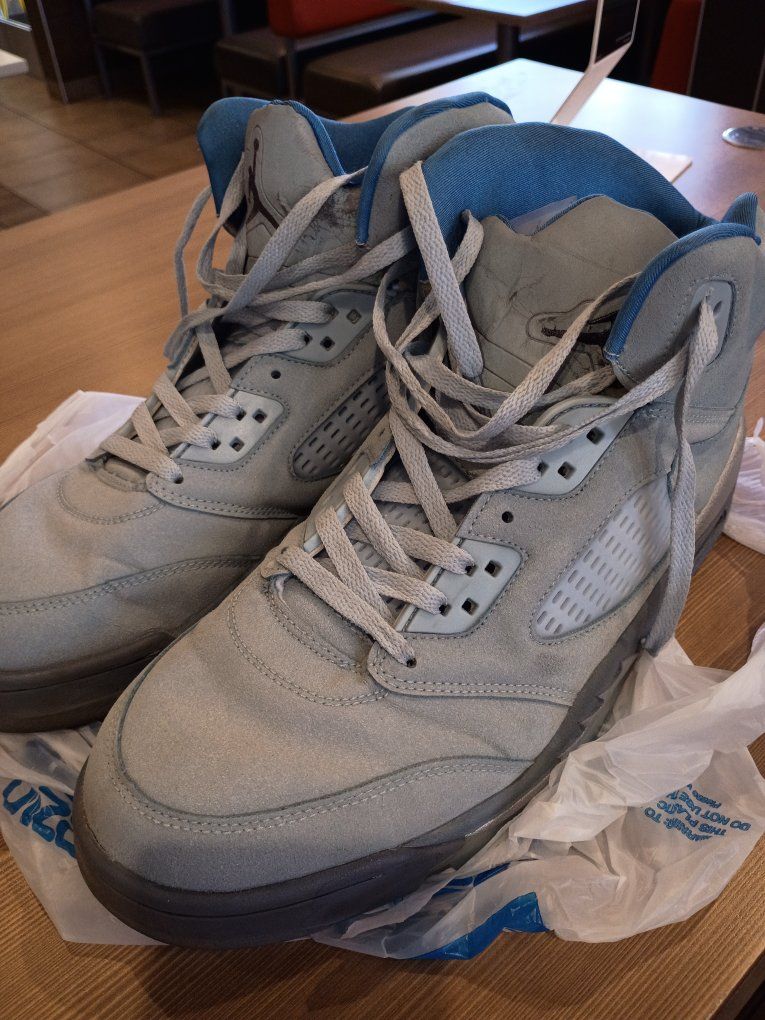 Jordan 5 Retro Blue Bird Suede Basketball Shoes Men's US 13 Good Condition