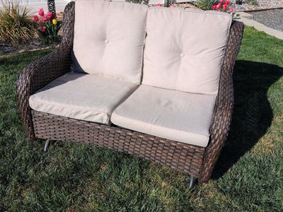patio loveseat wicker glider outdoor furniture