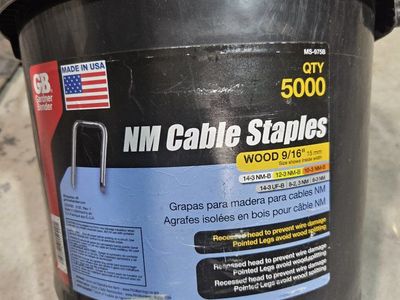 Gardner Bender NM Cable Staples, Wood 9/16" (15mm) - QTY 5000