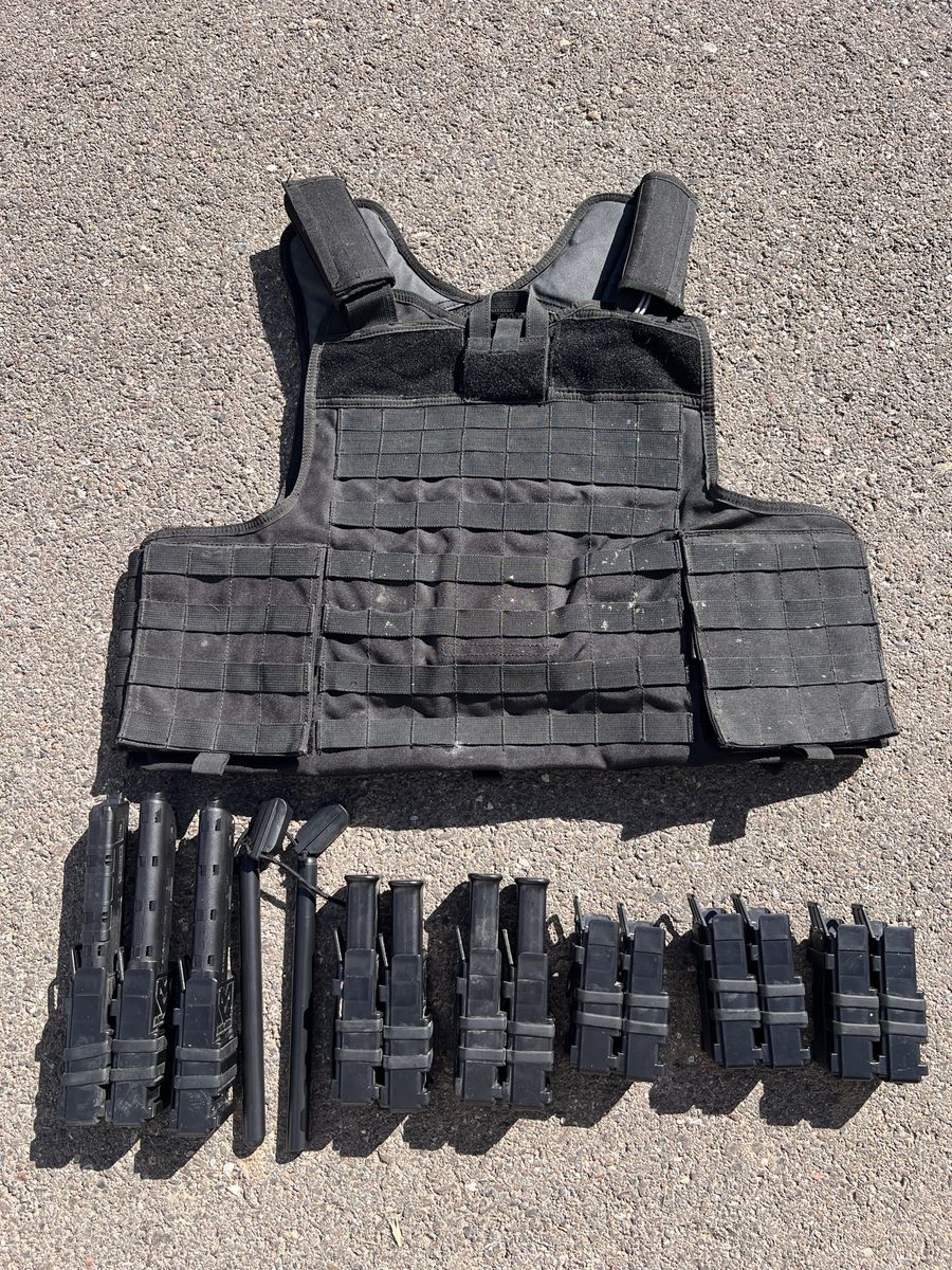 Black USMG Tactical Vest with Milsig and Stark Pursuit Magazines
