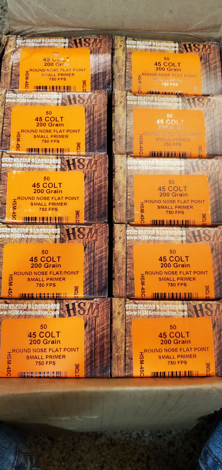 Boxes of HSM 45 Colt Cowboy Loads