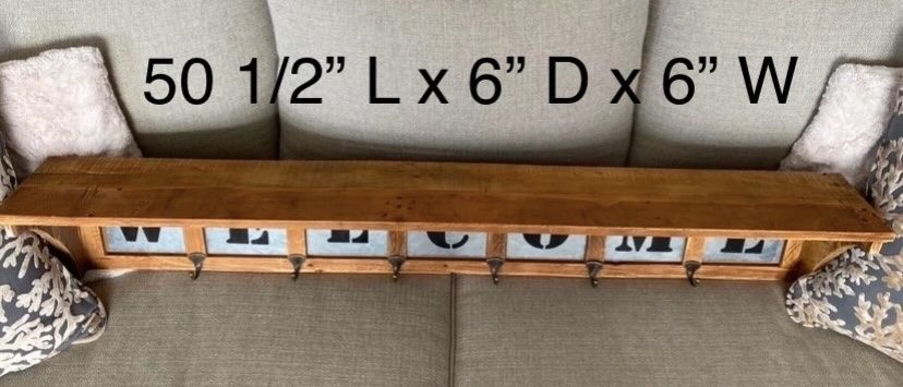 Entry Farmhouse Welcome Wall Accent Shelf