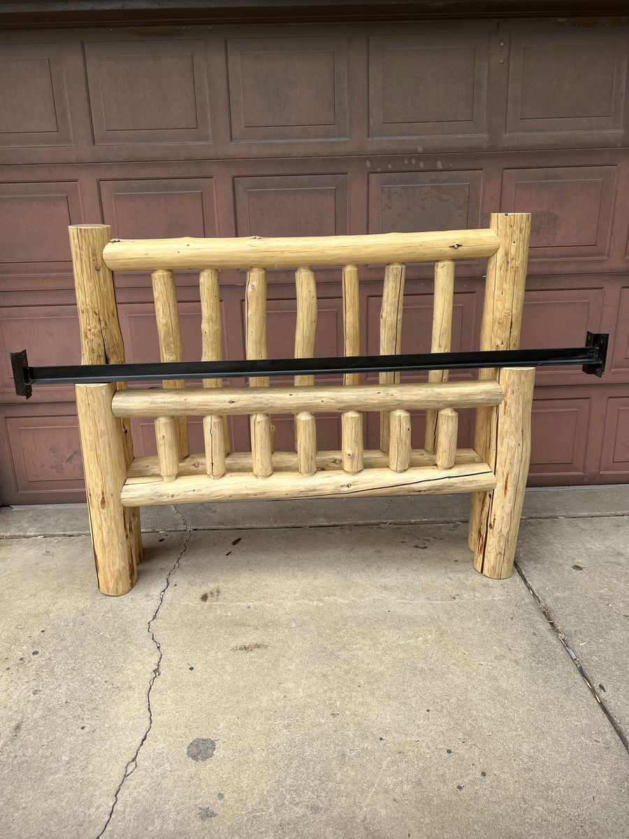 Handcrafted Queen log bed